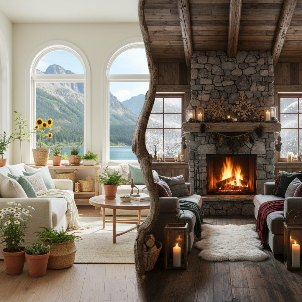 découvrez des idées déco montagne adaptées à chaque saison, pour embellir votre intérieur été comme hiver avec chaleur et style.