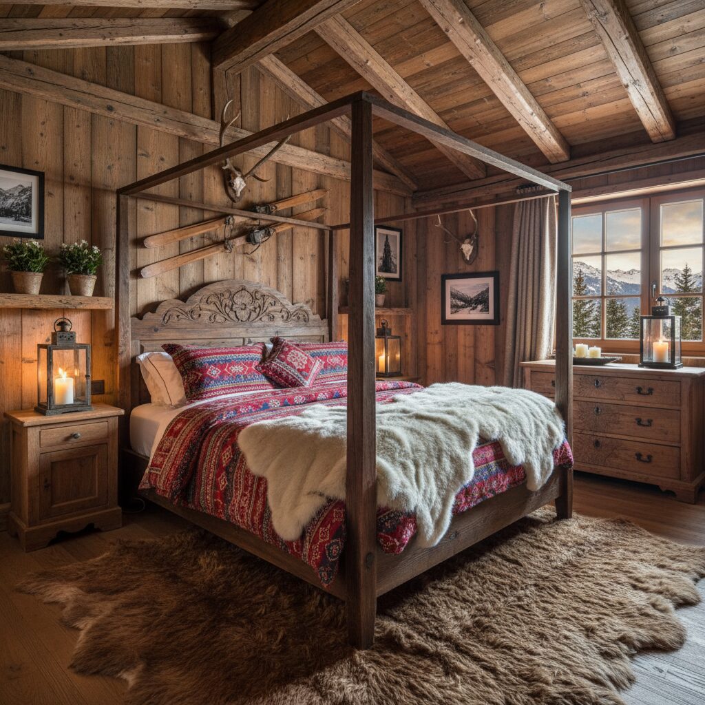 découvrez des idées déco authentiques pour une chambre style chalet savoyard, alliant confort traditionnel et charme montagnard chaleureux.