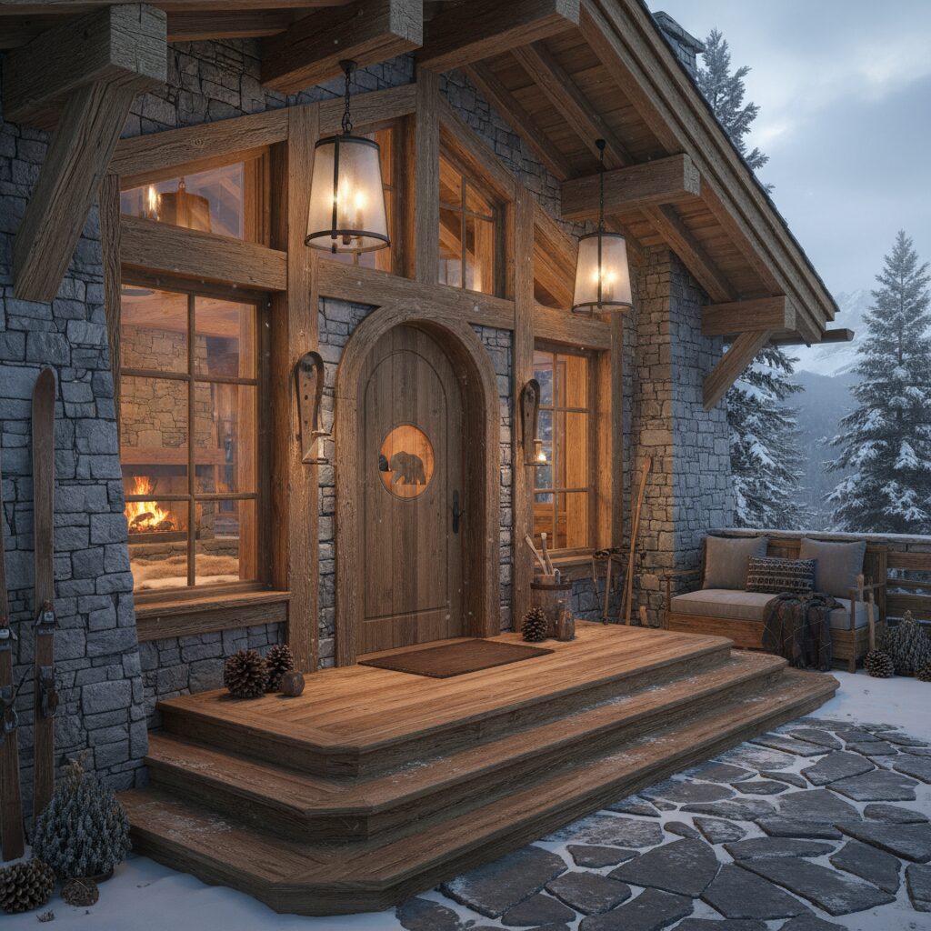 découvrez comment relooker l'entrée de votre chalet savoyard avec des couleurs et matériaux tendance pour un accueil chaleureux et moderne.