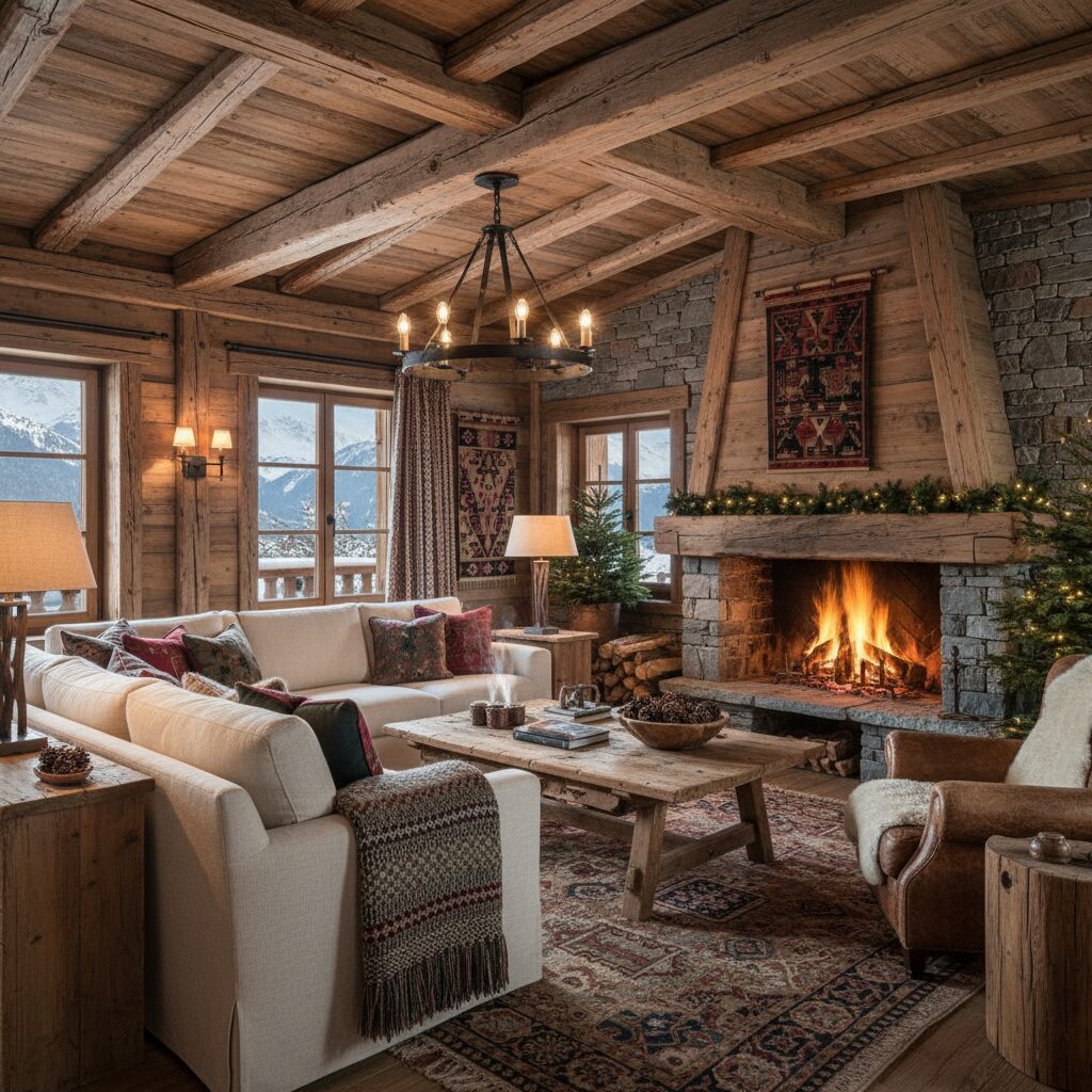 découvrez comment créer un style chalet savoyard chaleureux en combinant des textiles doux et des éléments en pierre pour une ambiance cosy et authentique.