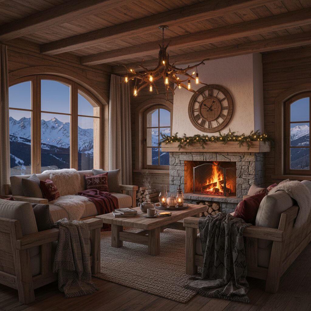 découvrez comment créer une ambiance montagne cosy en intégrant des plaids et coussins dans votre chalet pour un intérieur chaleureux et confortable.