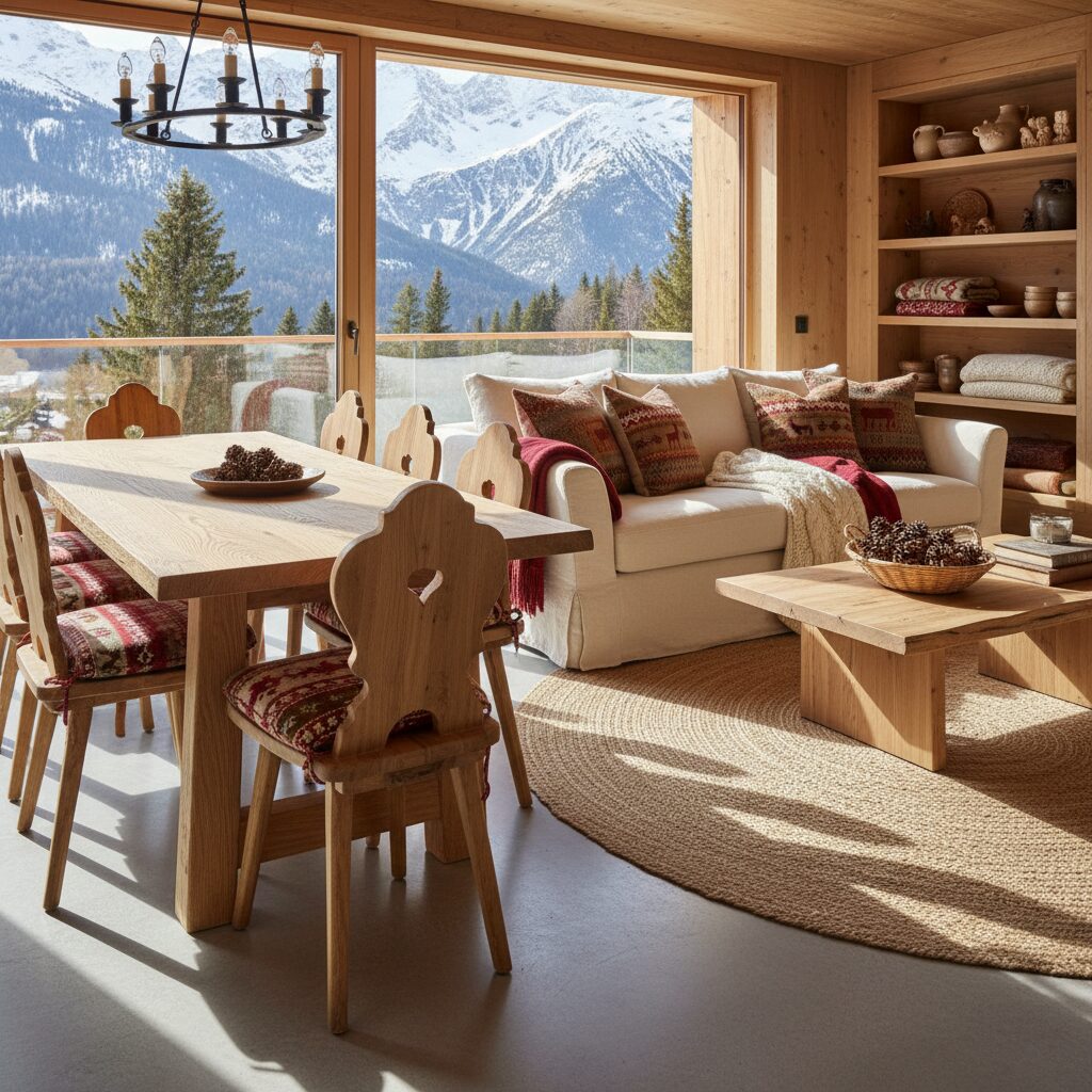 découvrez comment harmoniser meubles en bois et textiles alpins pour créer une ambiance chaleureuse et conviviale dans votre intérieur.