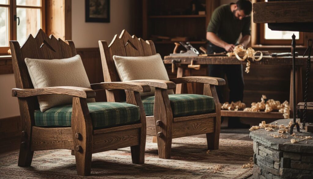 découvrez nos fauteuils en bois massif pour chalet, façonnés avec soin par des artisans locaux pour allier authenticité et qualité.