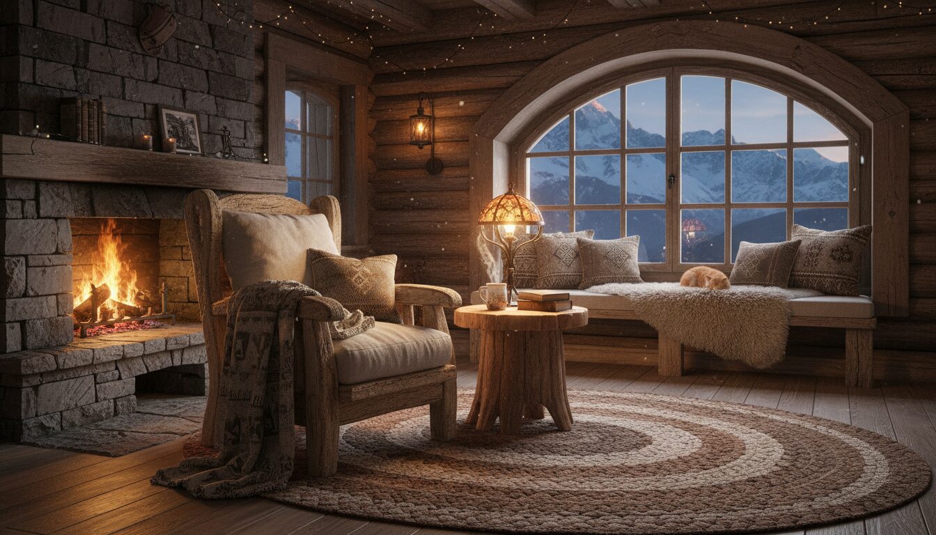 découvrez des idées déco pour créer un coin lecture chaleureux et cosy, inspiré de l'ambiance authentique d'un chalet savoyard.