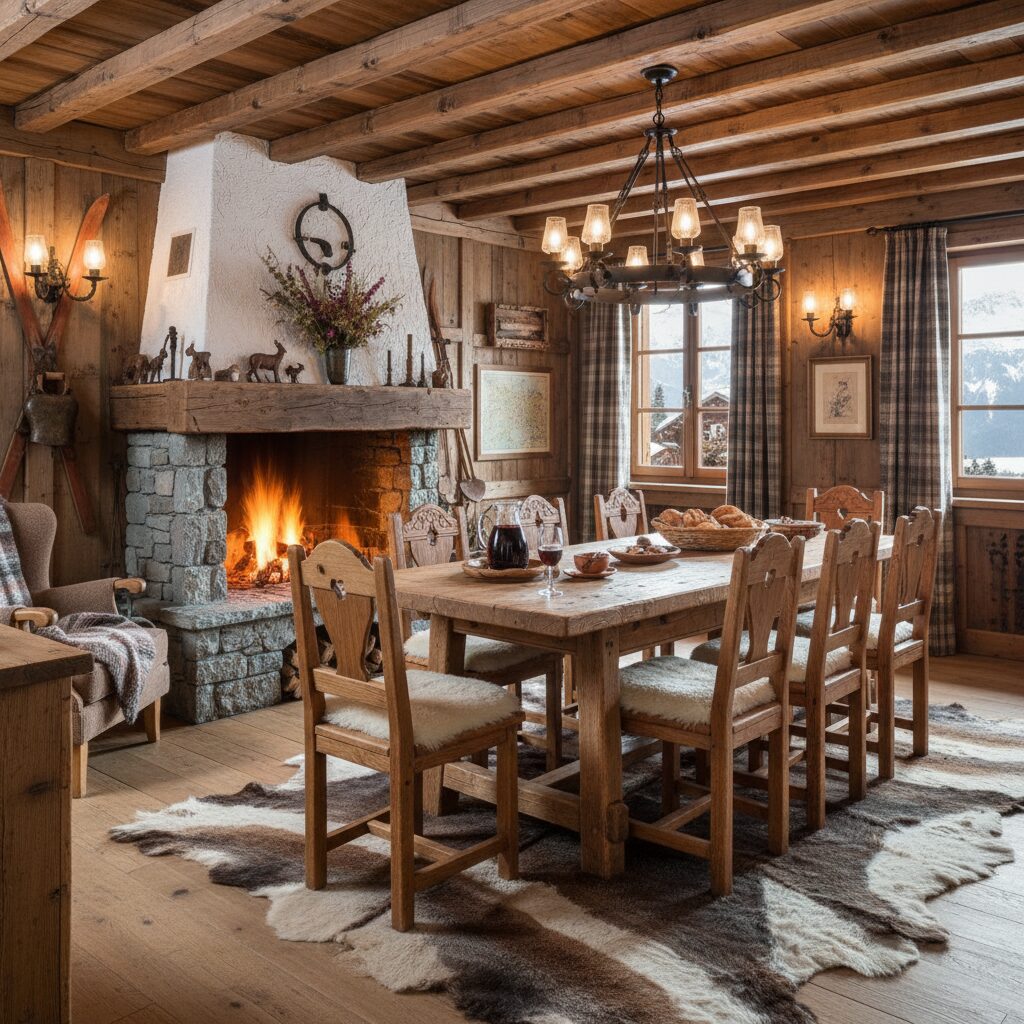 découvrez nos inspirations de salle à manger au style chalet savoyard authentique, alliant chaleur, convivialité et charme montagnard pour un intérieur cosy et élégant.