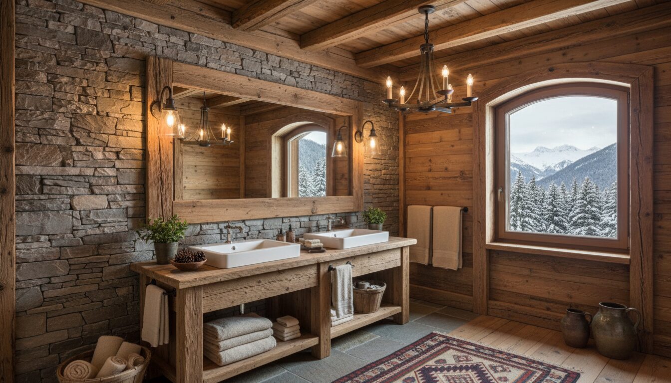 découvrez des inspirations déco pour une salle de bain au charme authentique, avec une ambiance chaleureuse de chalet savoyard alliant bois naturel et confort moderne.
